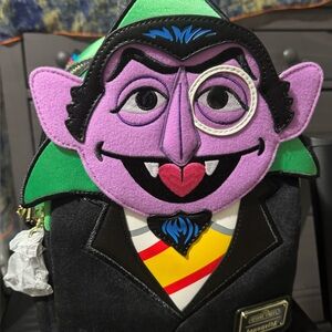 Loungefly Black and Green Backpack with Colorful Interior